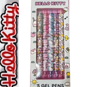 Hello Kitty Set Of 5 Logo Gel Pen Collection
